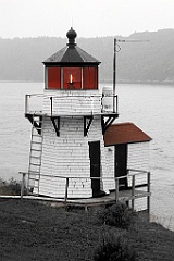 Flashing Red Light of Squirrel Point Light Tower -BW